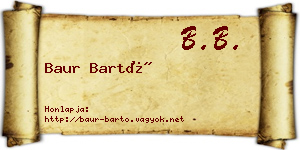 Baur Bartó névjegykártya